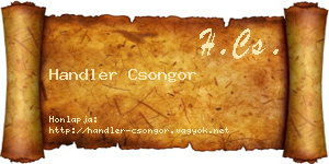 Handler Csongor névjegykártya